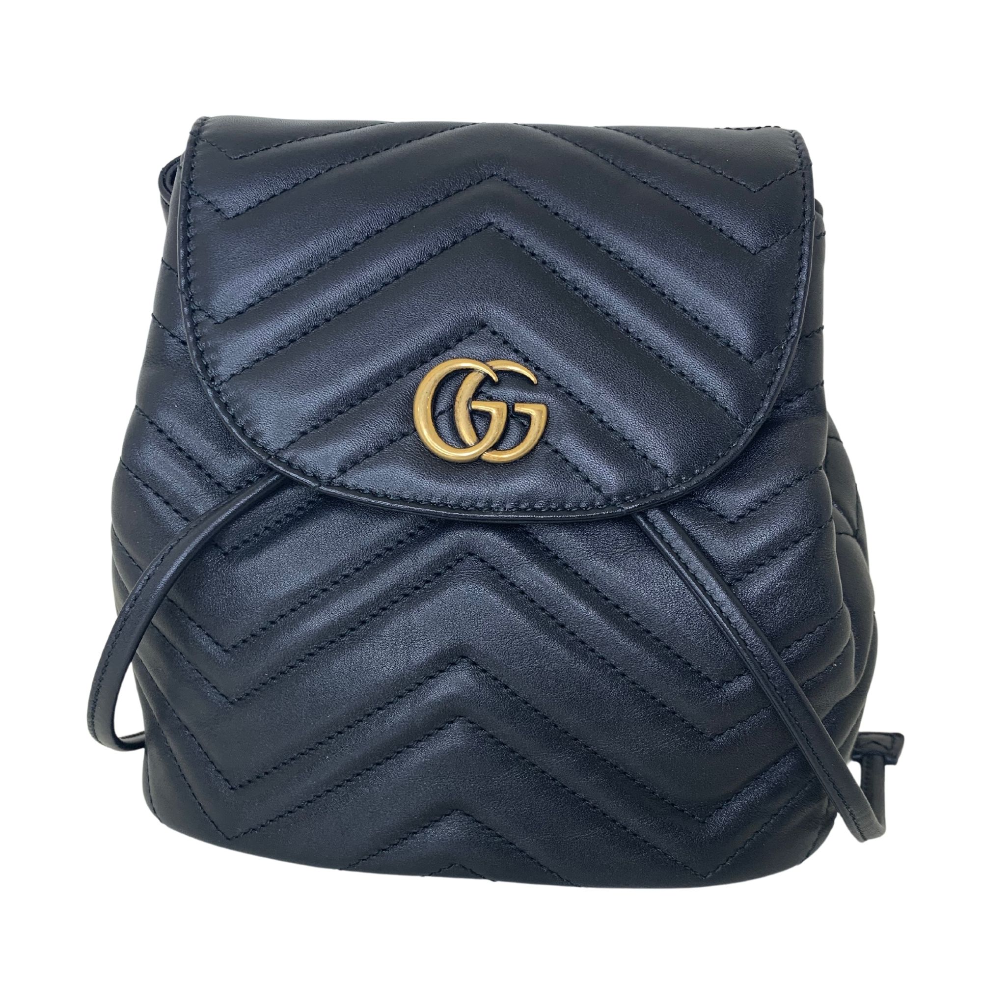 GUCCI Black GG Marmont Matelassé Mini Backpack