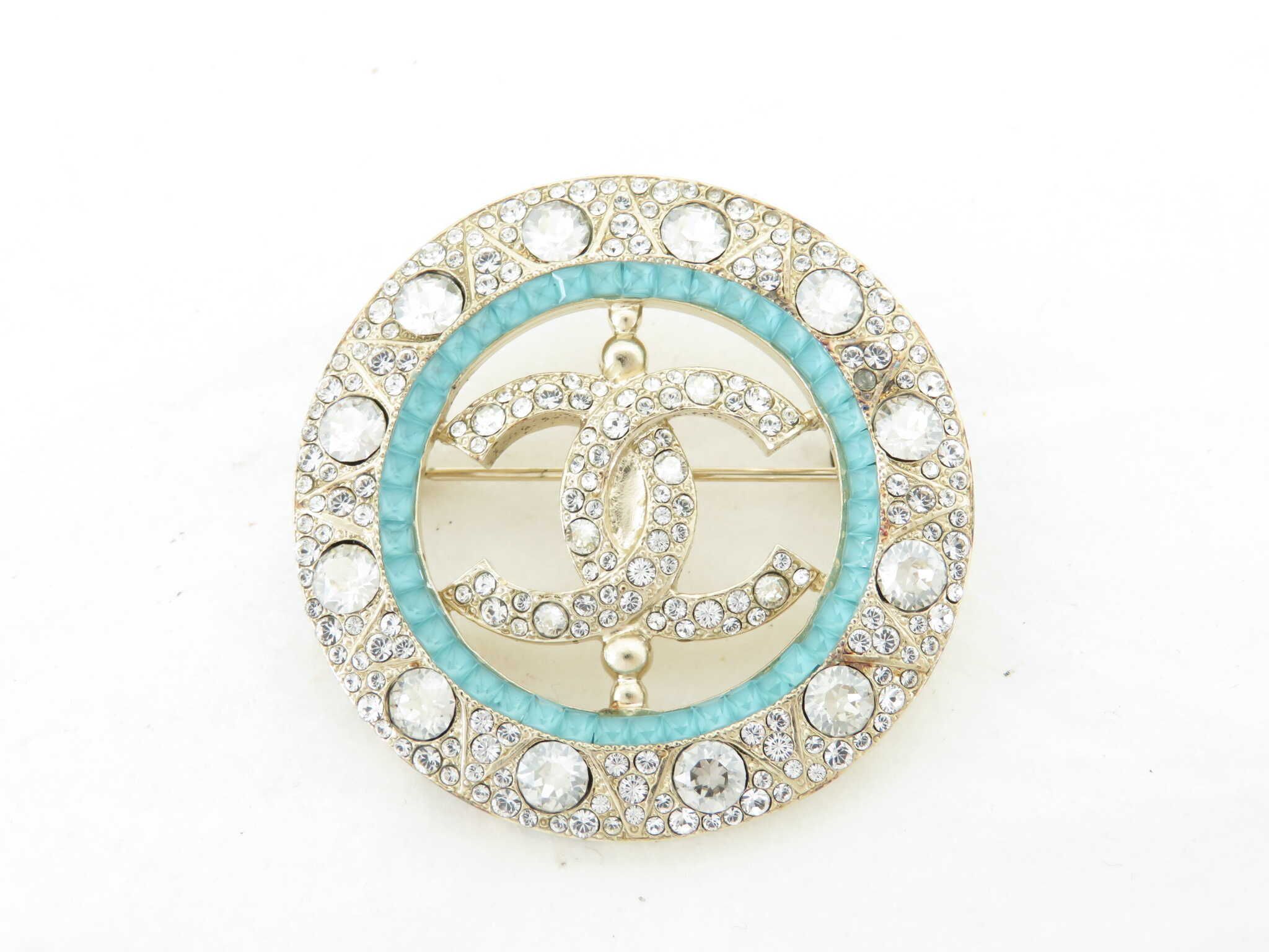 CHANEL, Jewelry, Chanel Brooch Coco Mark Gold Silver White Rhinestone  Fake Pearl Pin Badge Ladies
